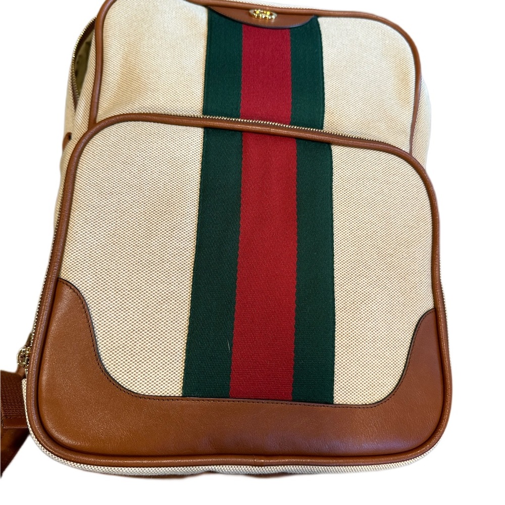 RARE⭐️Authentic Gucci vintage square canvas Backpack